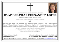 SEPELIO DE D&ordf; MARIA DEL PILAR FERNANDEZ LOPEZ