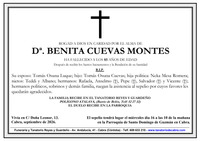SEPELIO DE DO&Ntilde;A BENITA CUEVAS MONTES