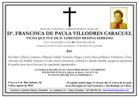 SEPELIO DE DO&Ntilde;A FRANCISCA DE PAULA VILLODRES CARACUEL