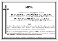 MISA DE DON MANUEL ORDO&Ntilde;EZ Y ANA CAMPA&Ntilde;A